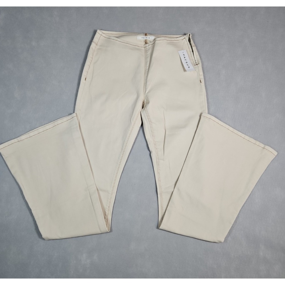 PacSun Womens Ivory Low‎ Rise Flare Y2K Jeans Size 26 NWT